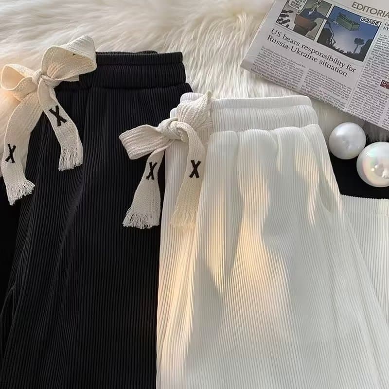 Men's Clothing Ice silk pants men's summer drape ins high street sports pants loose straight versatile wide-leg casual trousers trend