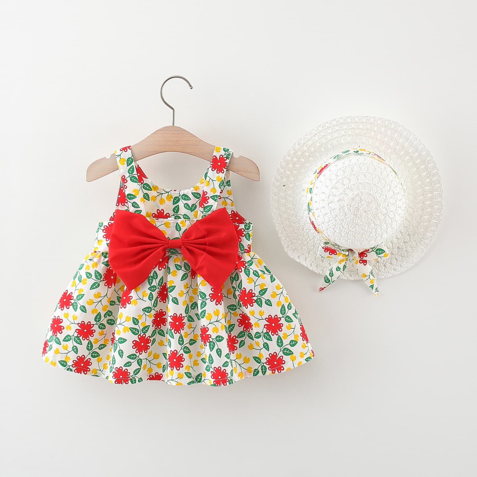 1695 Children's Clothing Wholesale Summer New Products Girls Sleeveless Dress Chest Big Bow Princess Dress Consignment