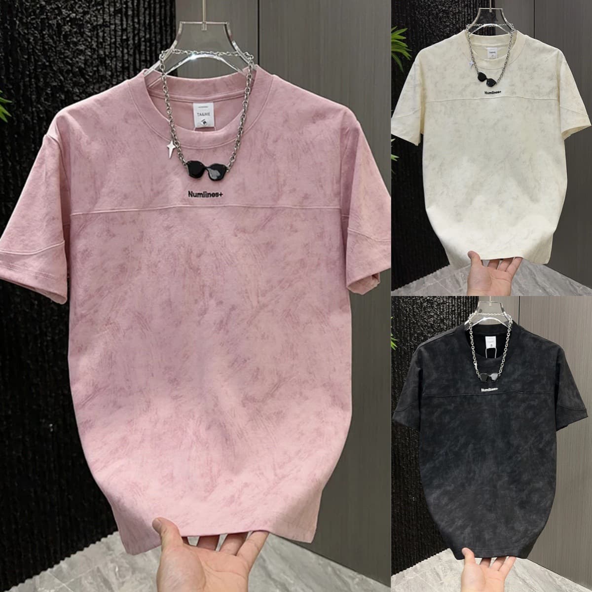 Men's Lightweight Breathable round Neck T-Shirt Summer Solid Color Casual Minimalist Versatile Staple Top