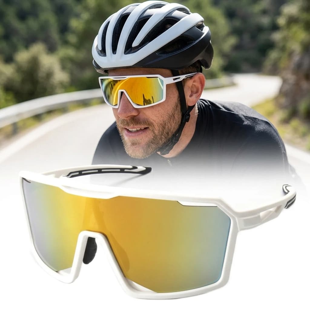 Outdoor Cycling Sunglasses Windproof Sports Goggles UV400 Protection TR90 Frame MTB Bike Running Driving Protective Eyewear