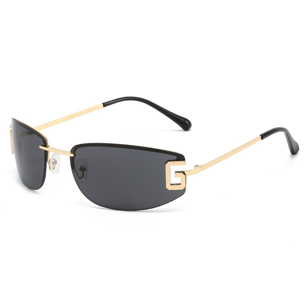 Cross-Border Fashion Korean Version Frameless New Personality Versatile Internet Celebrity Same Street Style Sunglasses