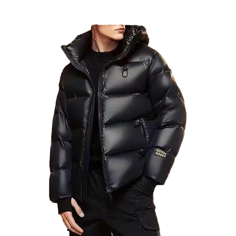 ​​Premium Long Down Coat For Men & Women - 700FP White Goose Feather Parka With Detachable Hood & Waterproof Shell, Coldproof To -20°C (Black/Gold)​​