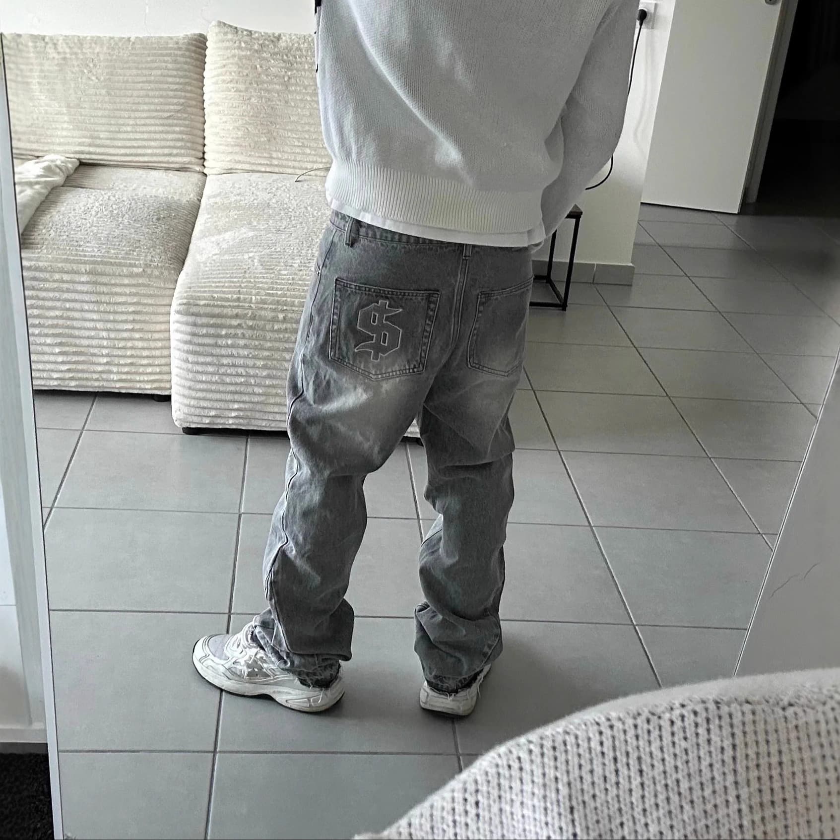 Retro American High Street Washed Jeans Casual Straight-leg Pants European Fashion Low Waist With Rough Edge Detailing