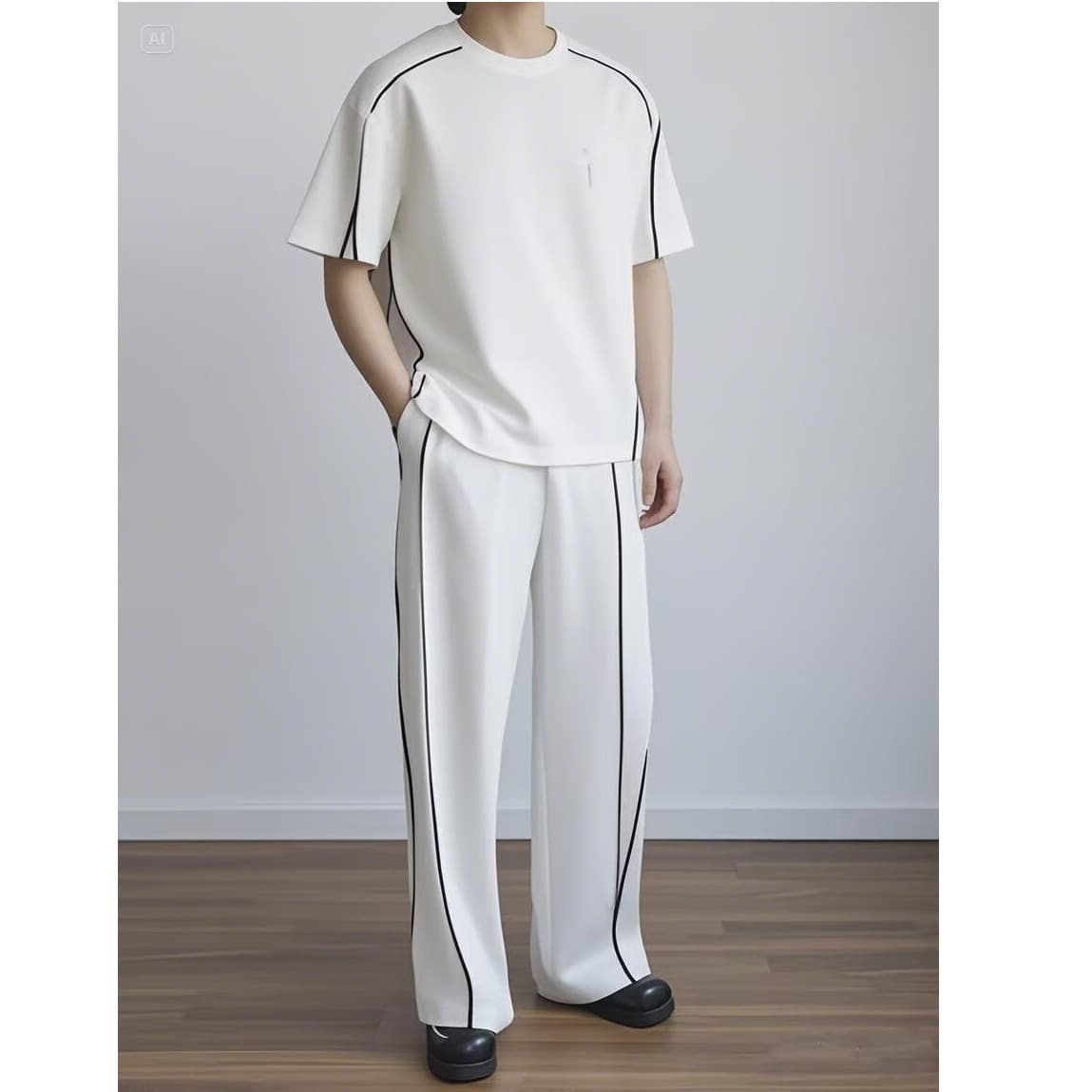 Men's Clothing Casual Suit Short Sleeved Trousers Mopping Pants Loose And Handsome Sports Complete Set