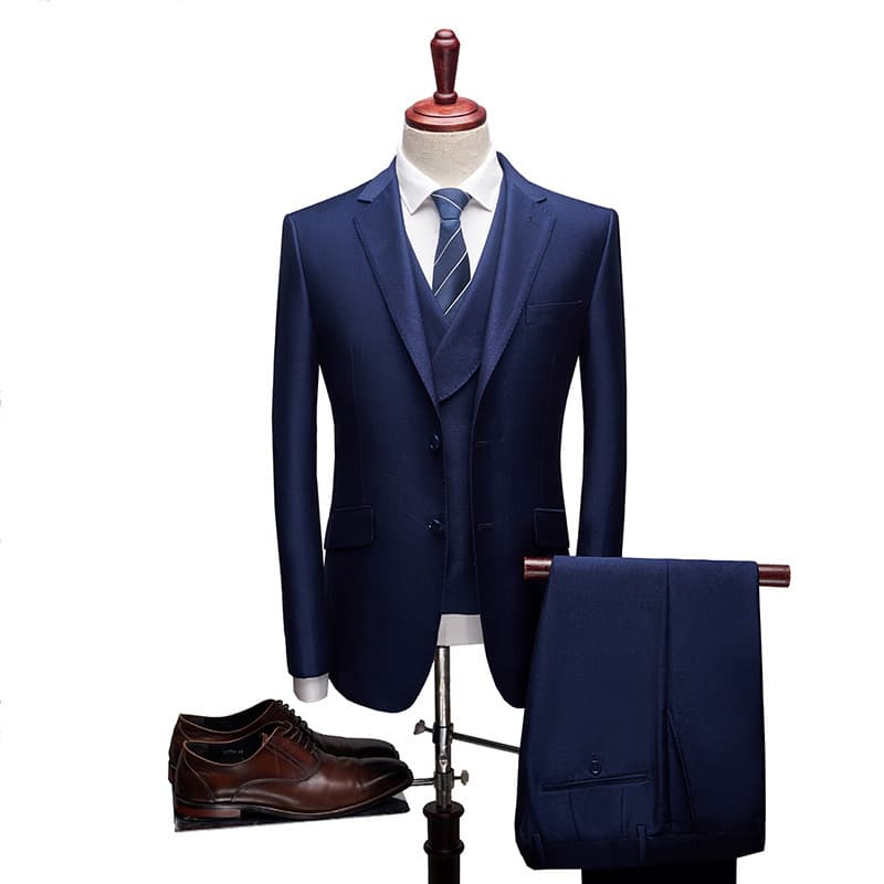 CT 2025 Autumn New Men's Set Premium Wedding Groom Korean Style Slim Fit Three-Piece Suit