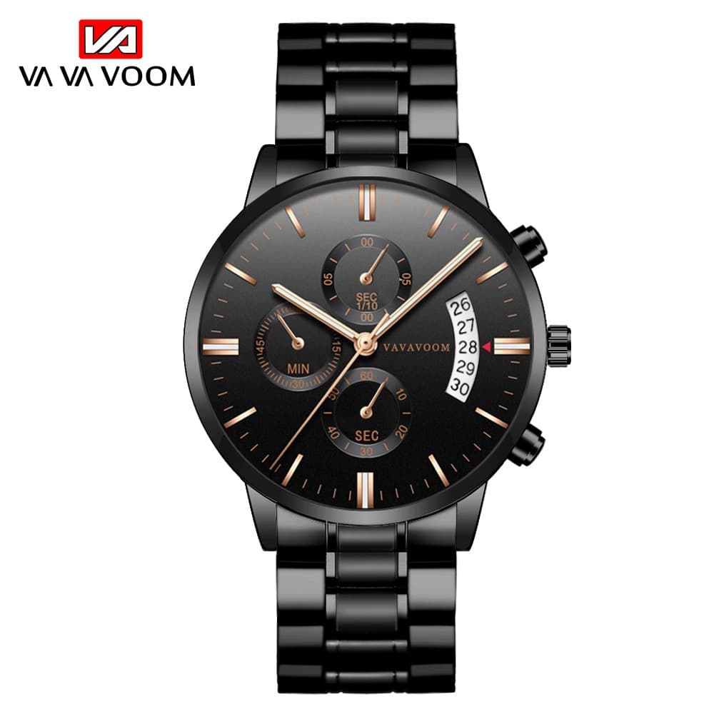 Men's Stainless Steel Quartz Watch With Date Display - Business Casual Fashion Timepiece For Everyday Wear Calendar Quartz Watch