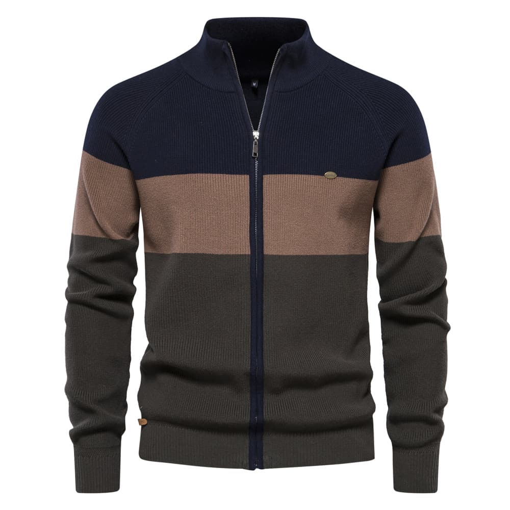 2024 new men's knitted sweater coat European size cross-border autumn and winter sweater cardigan high-quality trendy coat men