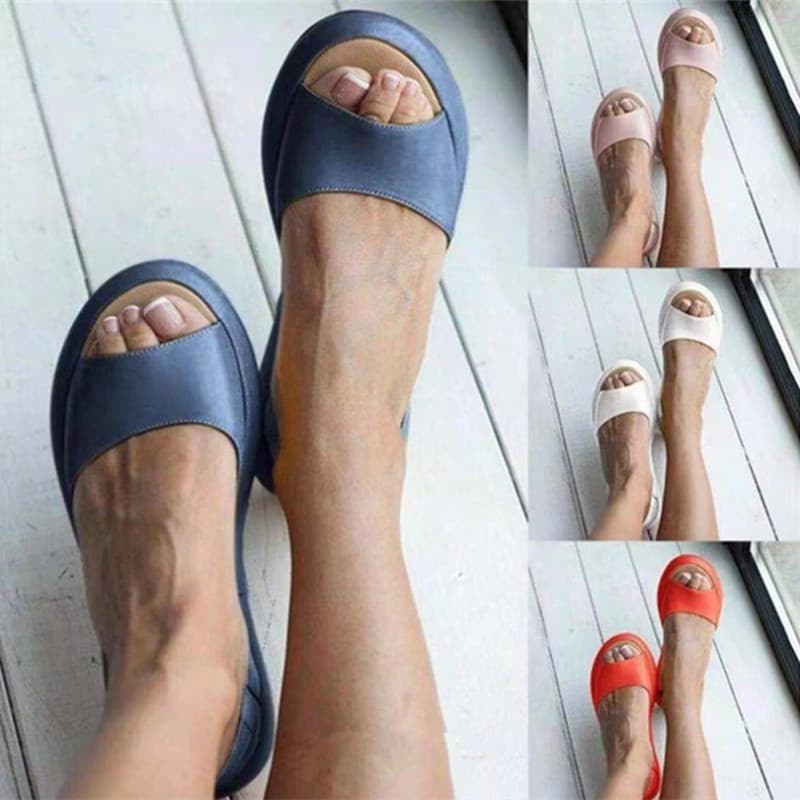 Women's fashion fashion fish mouth flat sandals