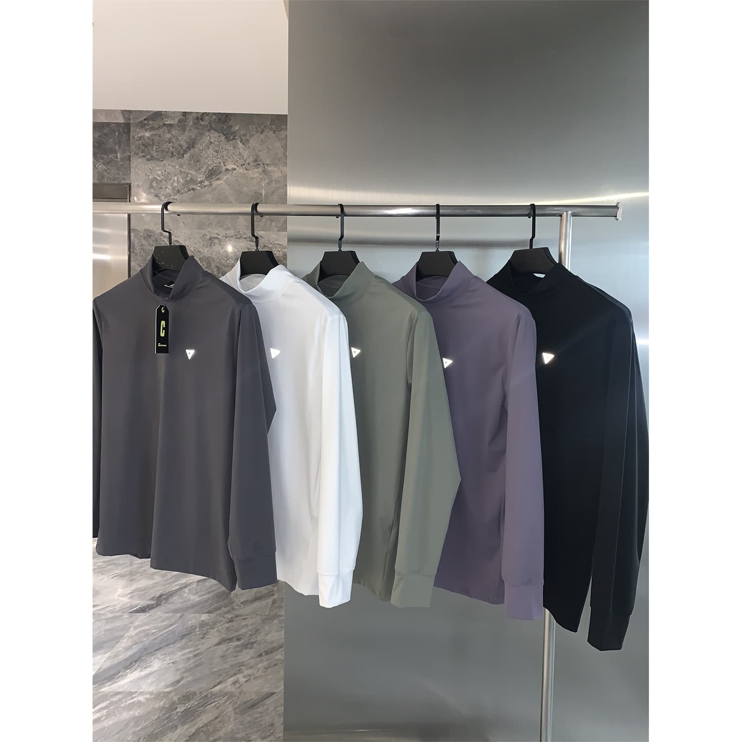Men's Clothing High Elastic Breathable Autumn Sports Half Turtleneck Men's Casual Bottoming Shirt Long Sleeve T Shirt