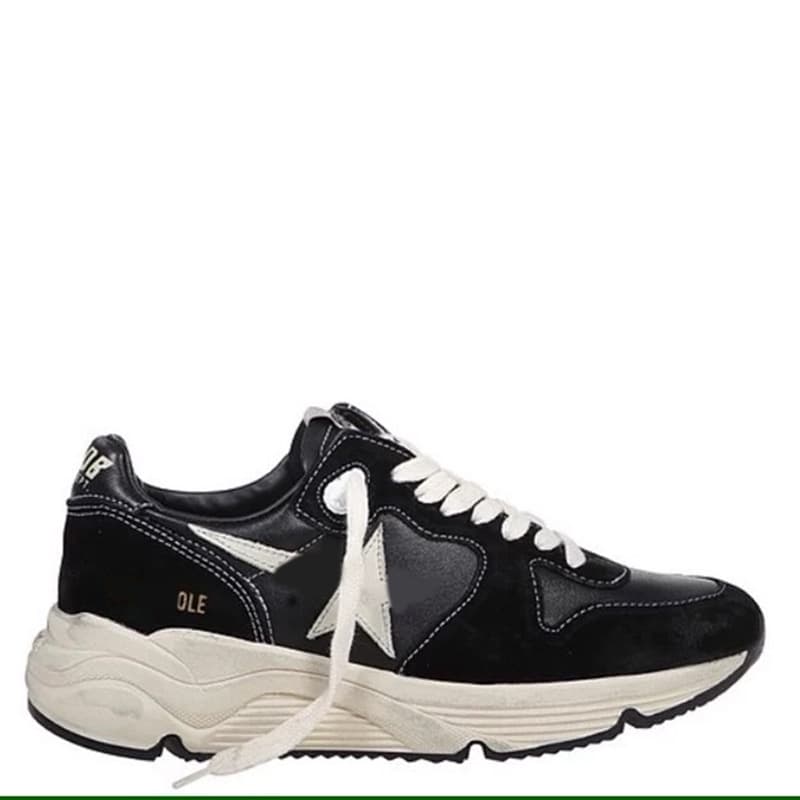 Baskets vintage en cuir véritable, style da papa, en forme d'étoile, à lacets et semelle épaisse, modèle 2026.