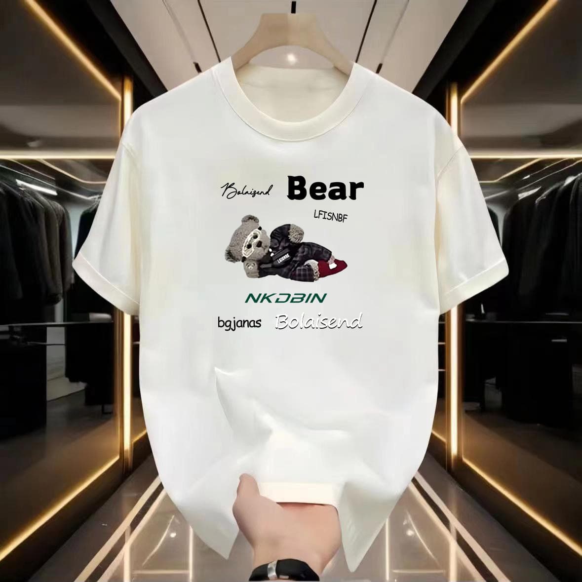 Women's Clothing Round Neck Printed Men's Short Sleeved T Shirt Loose Casual Trendy Top