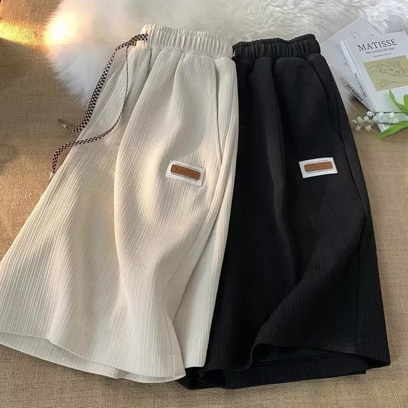 Men's Clothing New Style Ice Silk Casual Shorts Men's Summer Thin Loose 2024ins Drape Trend Embroidered Straight Shorts