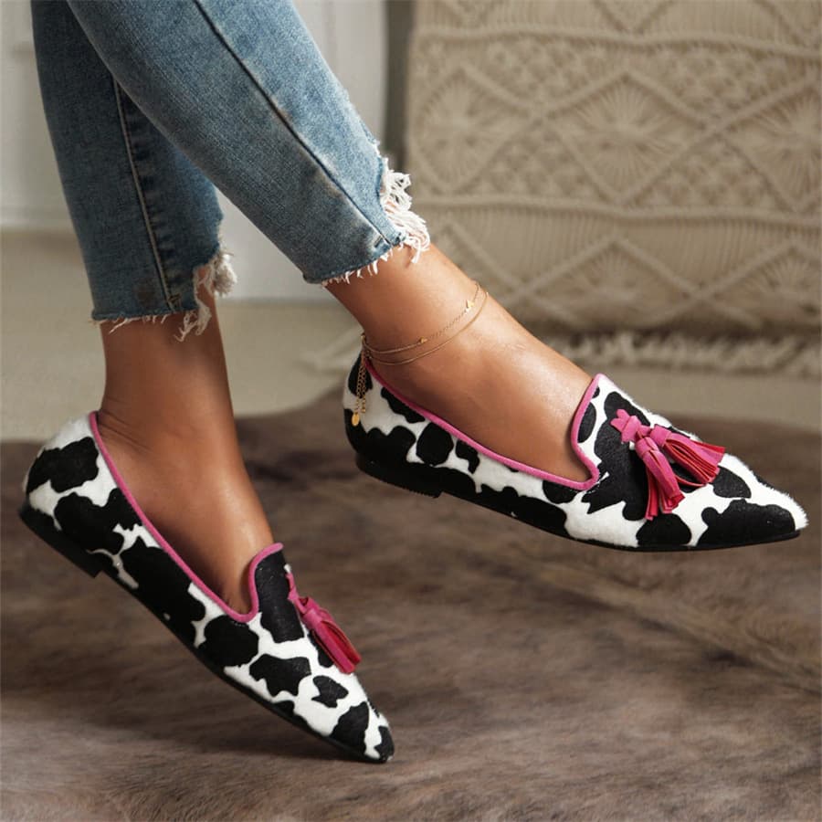 Spring and fall new fashion pointy Muller shoes 40-43 size leopard print casual single shoes