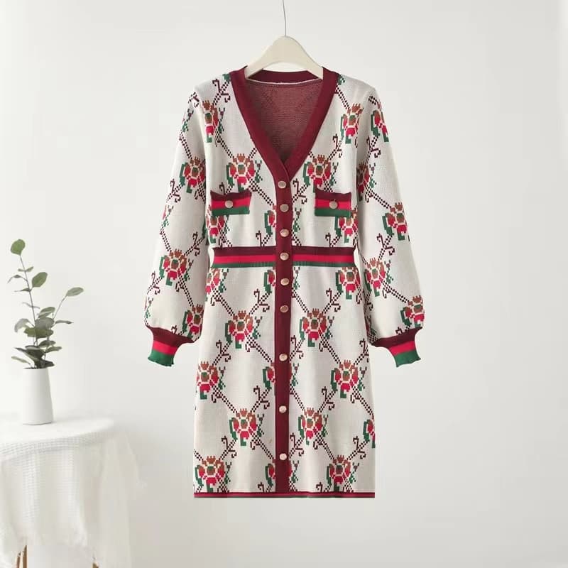 Women's Clothing fashion dress small retro temperament knitted skirt
