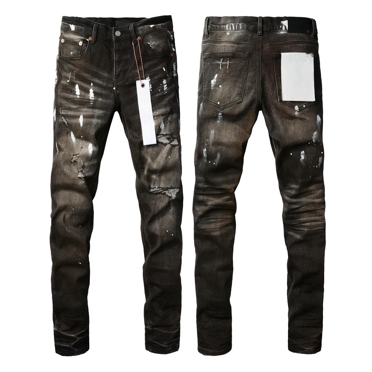 Jean déchiré violet de haute qualité pour homme, style streetwear
