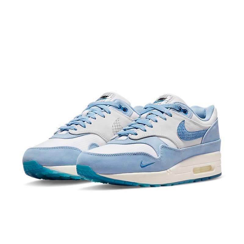 Baskets Air MaxS 1 87 Designer, chaussures de running pour hommes et femmes, bleu universitaire, pack City, Parra Live Together, bleu marine nuit, ro