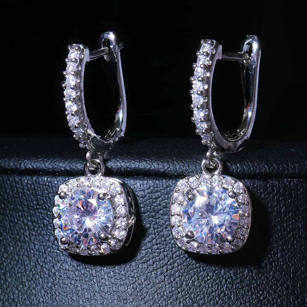 Fashion Design Zircon Earrings Women's Ear Buckle Cold Wind Advanced Sense Earrings Retro Jewelry