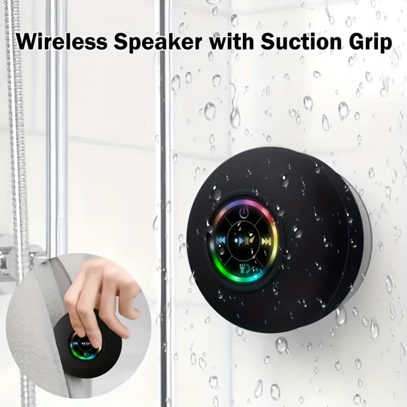 Wireless Portable Speaker With Suction Cup - USB Rechargeable, 2 Hours Playtime, 5.0 Version, Perfect For Parties, Travel, And Outdoor Use (Black)