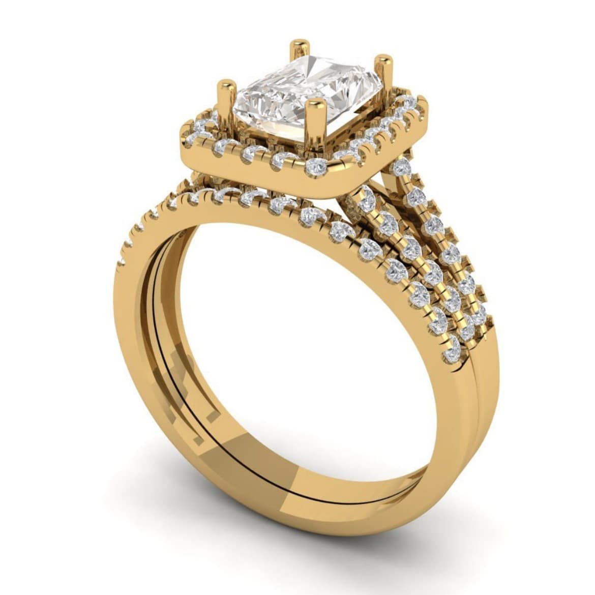 Sanjie Gold Popular Jewelry Hot Selling Handmade Exquisite Square Zircon Ring