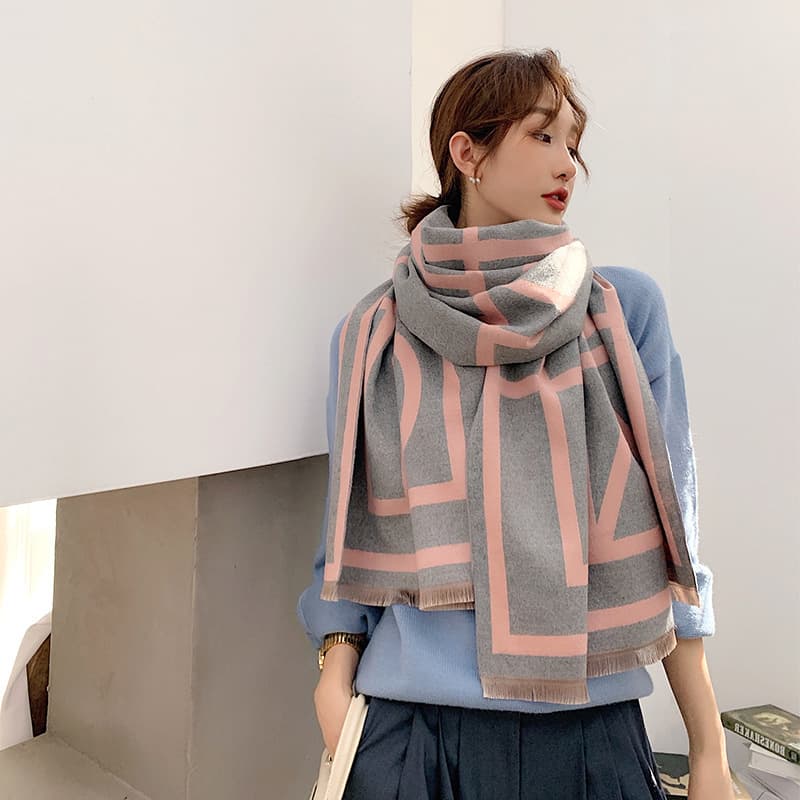 Écharpe pied-de-poule simple pour femme, nouvelle collection automne-hiver, légère et luxueuse, longue section, châle chaud en cachemire épais