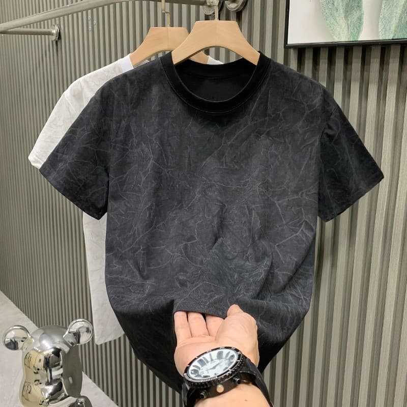 Men's Clothing Niche Round Neck Light Luxury T Shirt Short Sleeved Trendy Fashion Printing T Shirt