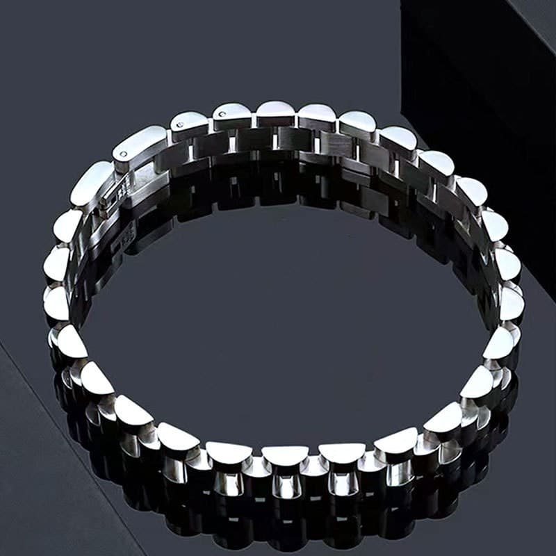 Bracelet de montre en acier inoxydable haut de gamme pour hommes et femmes, style rétro, polyvalent et inaltérable.
