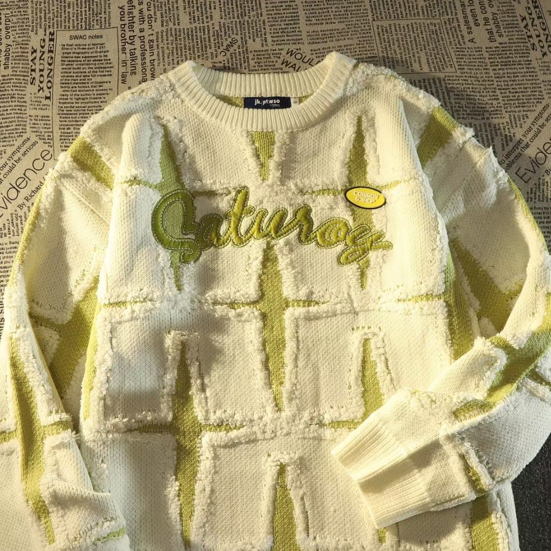 Star Sweater Men's Spring And Autumn Loose Outer Wear Lazy Oversize Couple Knitted Top