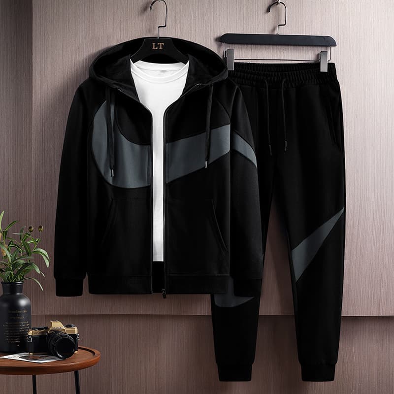 Sports Suit Men S Autumn And Winter New Youth Fashion Loose Hooded Plus Fleece Thickened Trendy Clothing