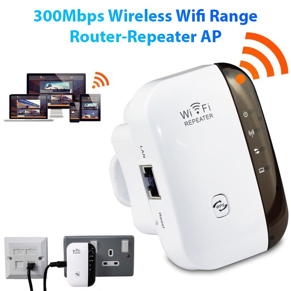 Xinweiqing US/EU/UK Plug 300Mbps WiFi Repeater Wireless Signal Extender Booster Amplifier