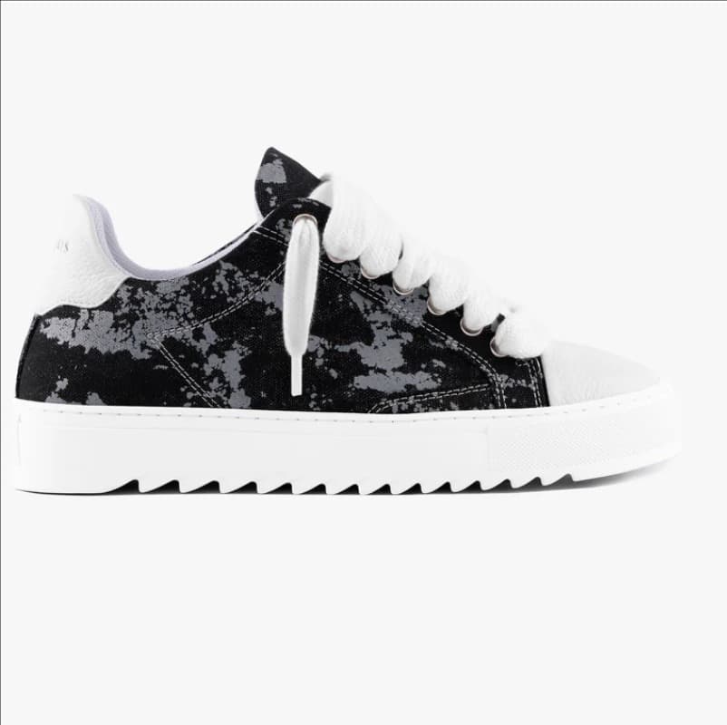 Chaussures de skate à plateforme en denim déchiré pour hommes et femmes, style décontracté, Numeris Sports, lacets, semelle en caoutchouc noir