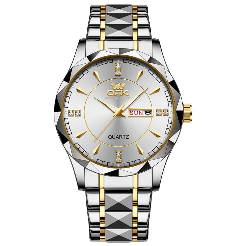 OPK Watch Stainless Steel Business Dual Calendar Waterproof Men's Watch