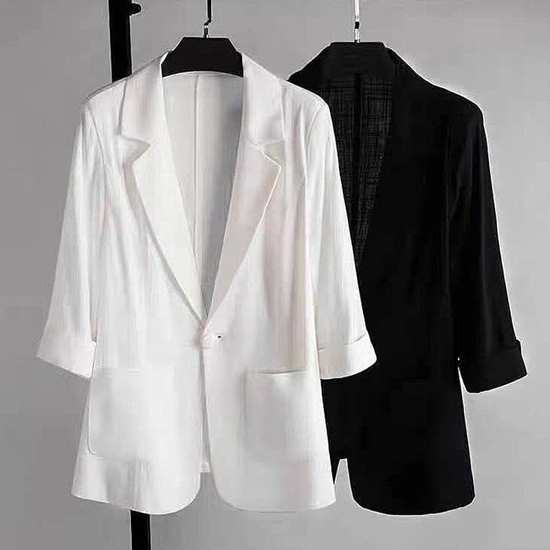 Women's Clothing Spring And Summer New British Style Casual Fashion Cotton And Linen Small Suit Large Size Jacket