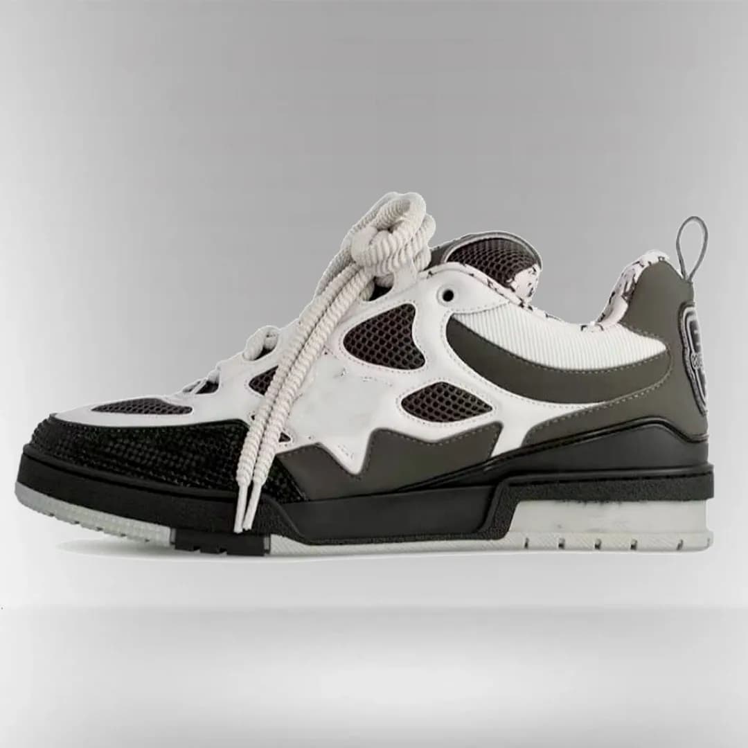 Baskets basses à lacets pour homme, style SKATE 1854, en cuir imprimé, style classique, style âne, style décontracté, B30