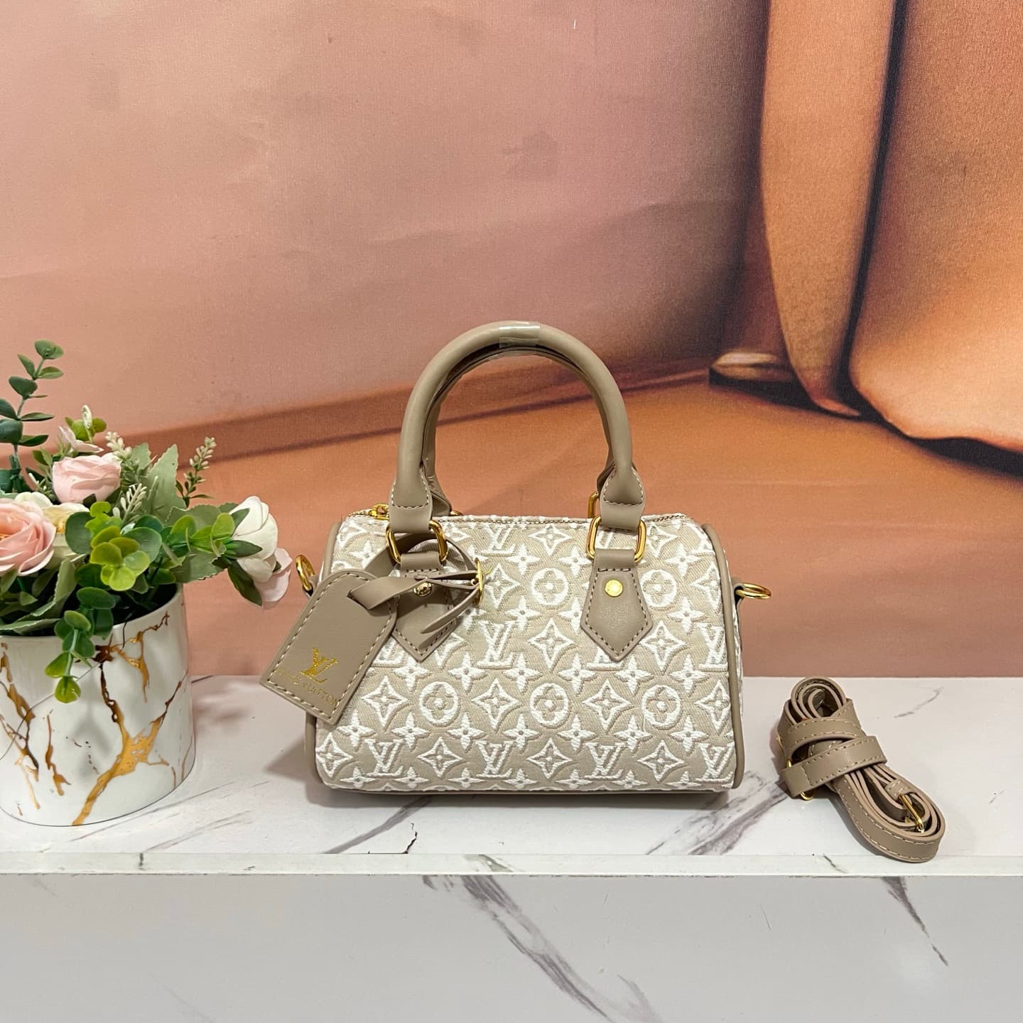 Sac à main Louis Vuitton pour femme NANO SPEEDY Monogram Mini, sac bandoulière, sac Boston, sac à main à motif jacquard vintage