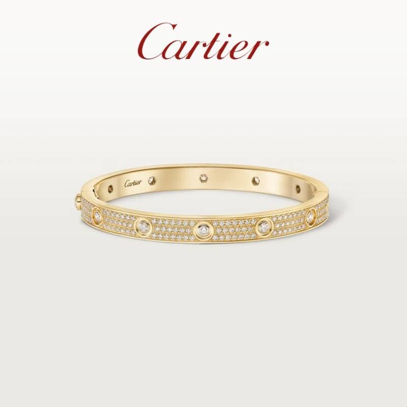 Bracelet Love pavé de diamants, or rose, or jaune, bracelet classique tendance pour homme et femme