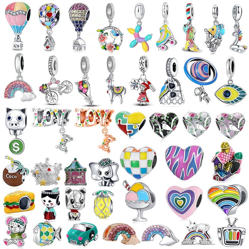 Animal Color Love Big Hole Bead Bracelet Accessories DIY Jewelry Findings & Components