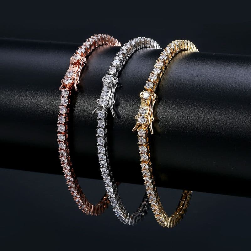 Hip Hop Men's Micro-Studded With Zircon 3mm Tennis Bracelet