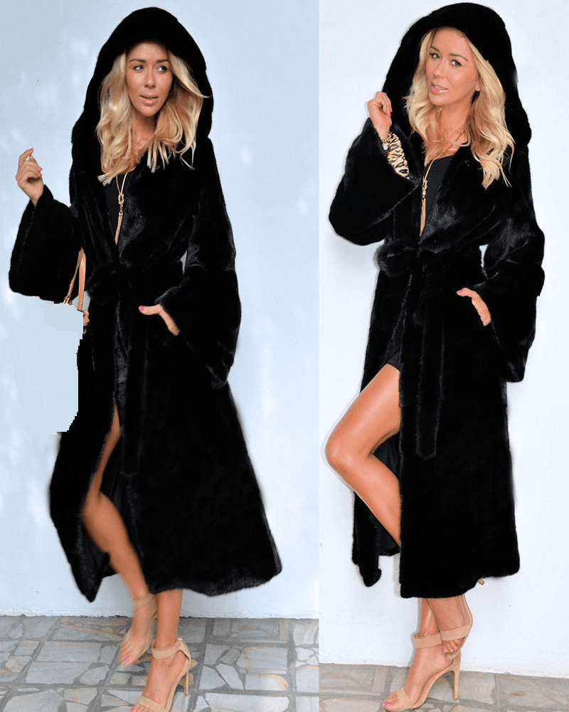Women's Clothing Women's Large Size Long Coat With Skirt Fur Coat