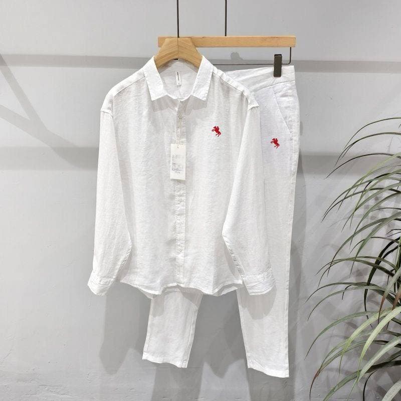 Men's American Fashion Trendy Beach 3D Digital Heat Transfer Printed T-Shirt Set New American Style
