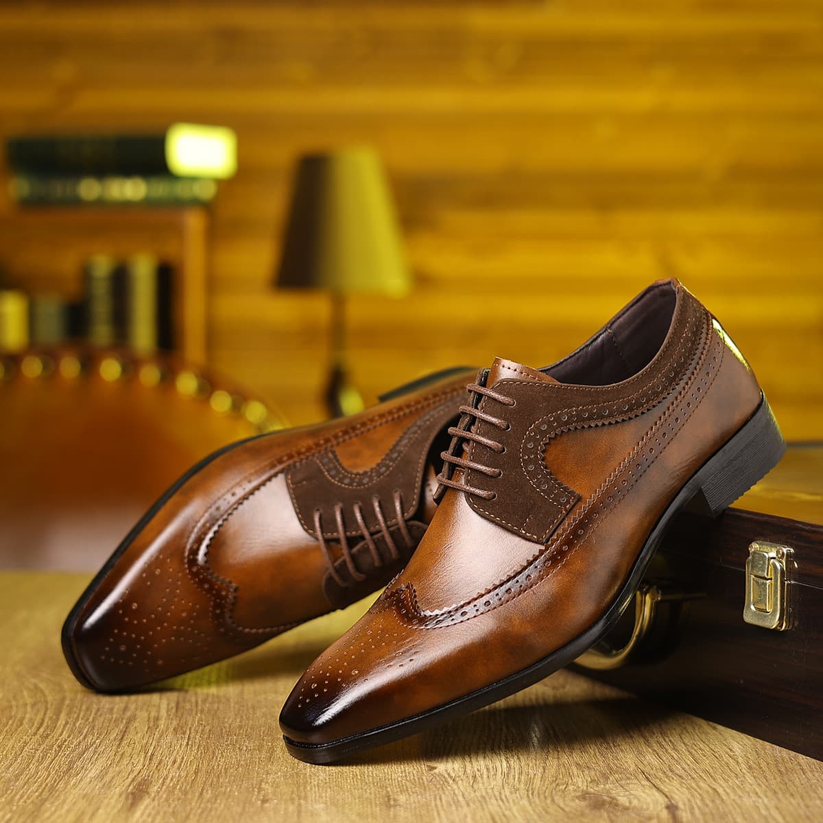 Men's Business Casual Dress Oxfords Formal Lace-Up Shoes For Office, Parties, And Daily Wear