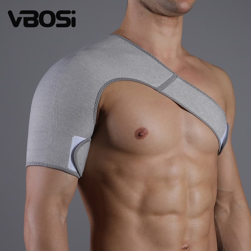 VBOSI Shoulder Support Brace For Outdoor Sports - Breathable & Warm Protective Gear For Training, Cycling, Fitness (Unisex, One Shoulder, Gray)​