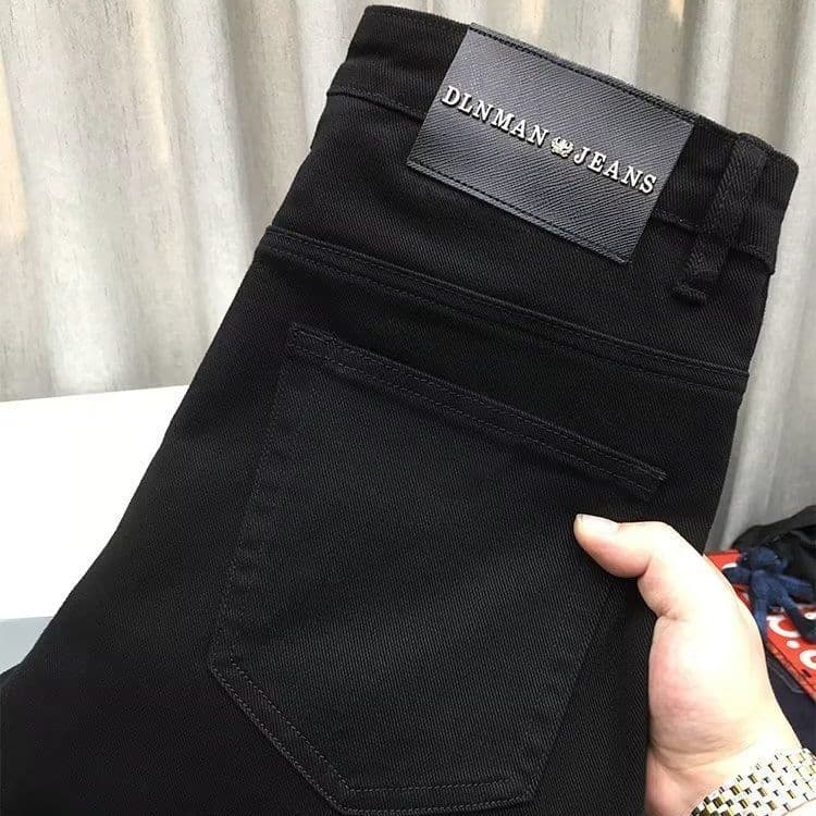 Nouveaux jeans haut de gamme pour hommes, mode artistique, automne, petits pieds, tendance, mode jeunesse, pantalons élastiques simples et paresseux