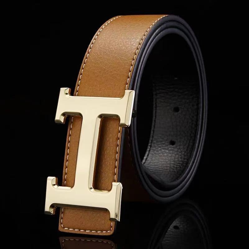Ceinture H en cuir pour homme avec boucle lisse pour jeune personnalité, ceinture tendance tendance pour homme, ceinture polyvalente haut de gamme
