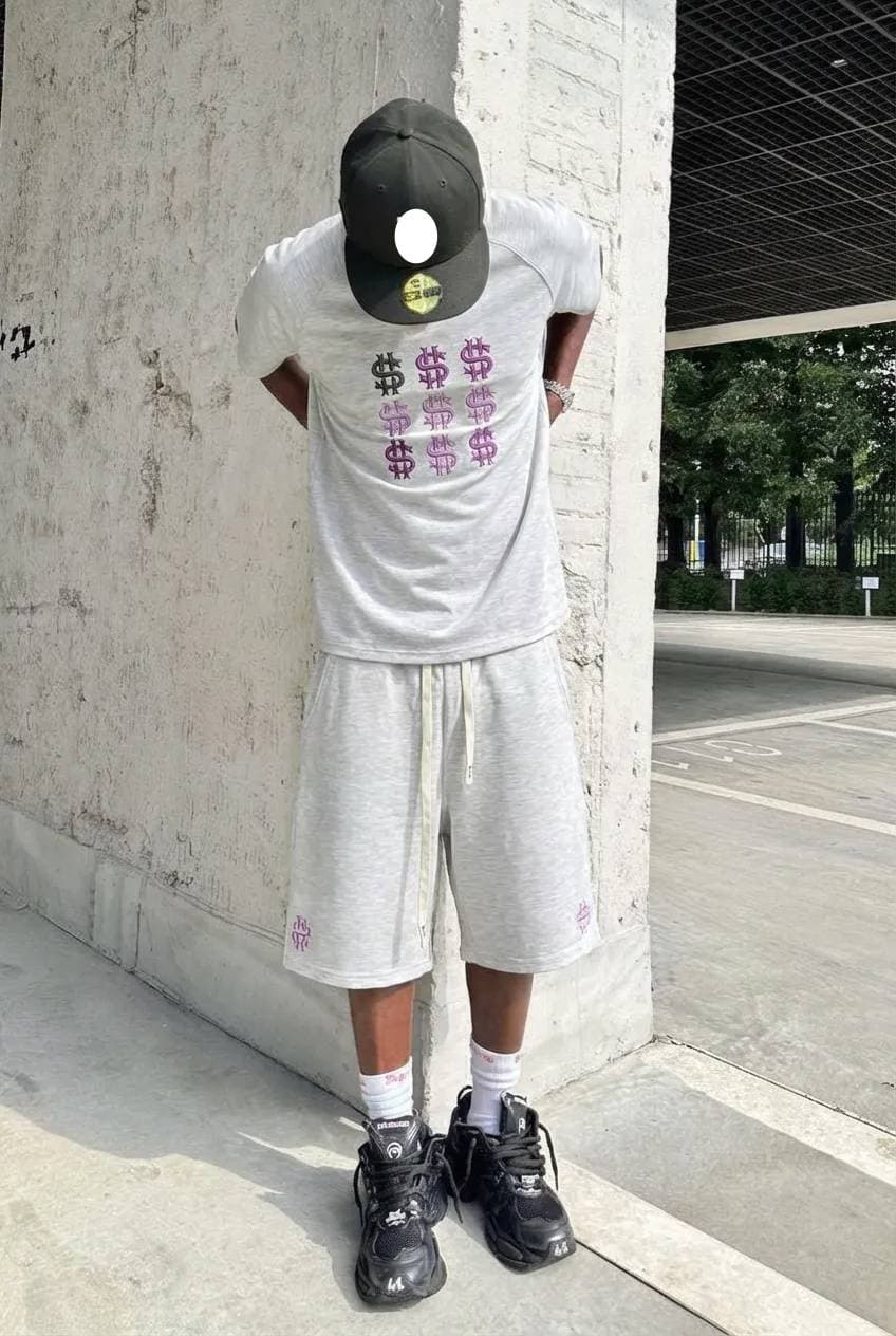 Men's Hip-Hop Oversized T-Shirt - A2 Creative US Letter Print Drop Shoulder Streetwear Tee