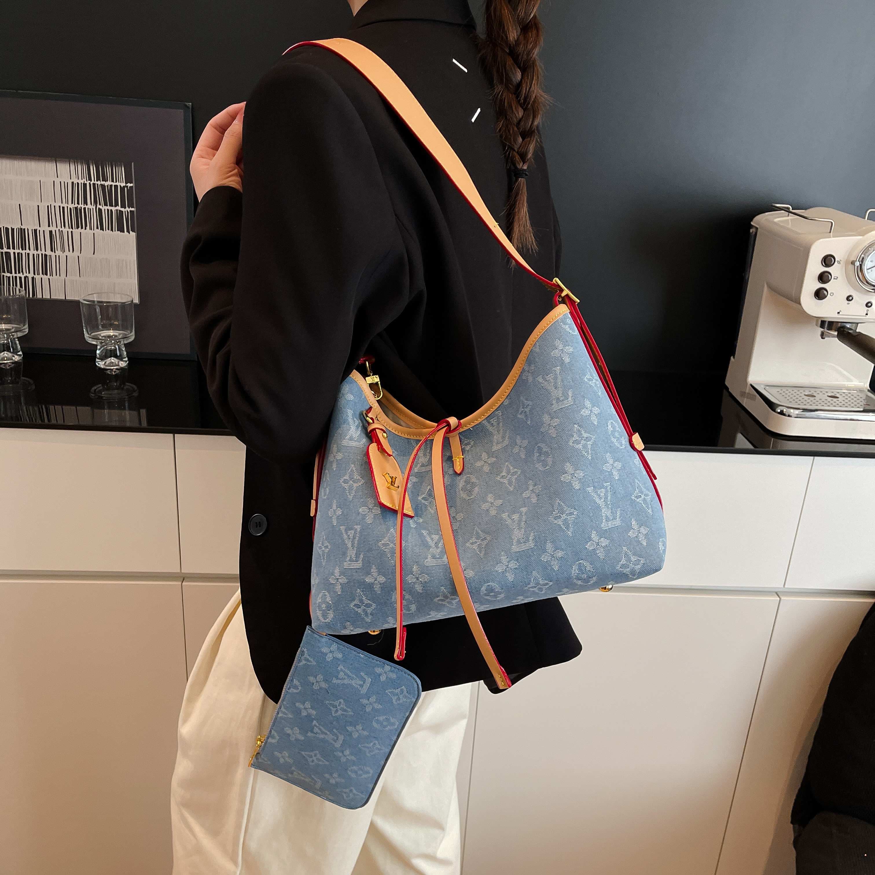 Sac cabas Louis Vuitton New LV Carryall moyen monogramme à bandoulière, sac à main décontracté pour femme, sac à langer