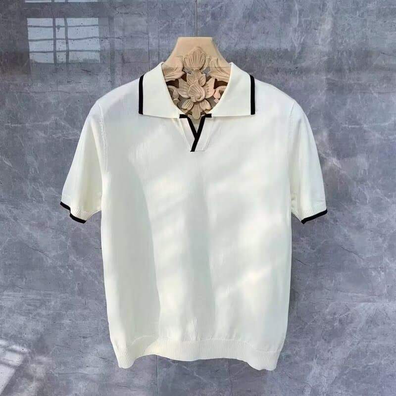 Men's Clothing Polo Shirts High End Summer New Style Trendy Versatile Ice Silk Thin Casual Fashion Youth Tops