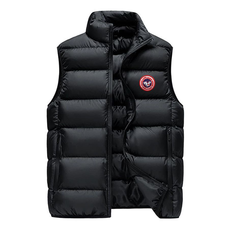 Gilet matelassé imprimé pour homme, veste d'hiver épaisse sans manches, coupe-vent et décontractée