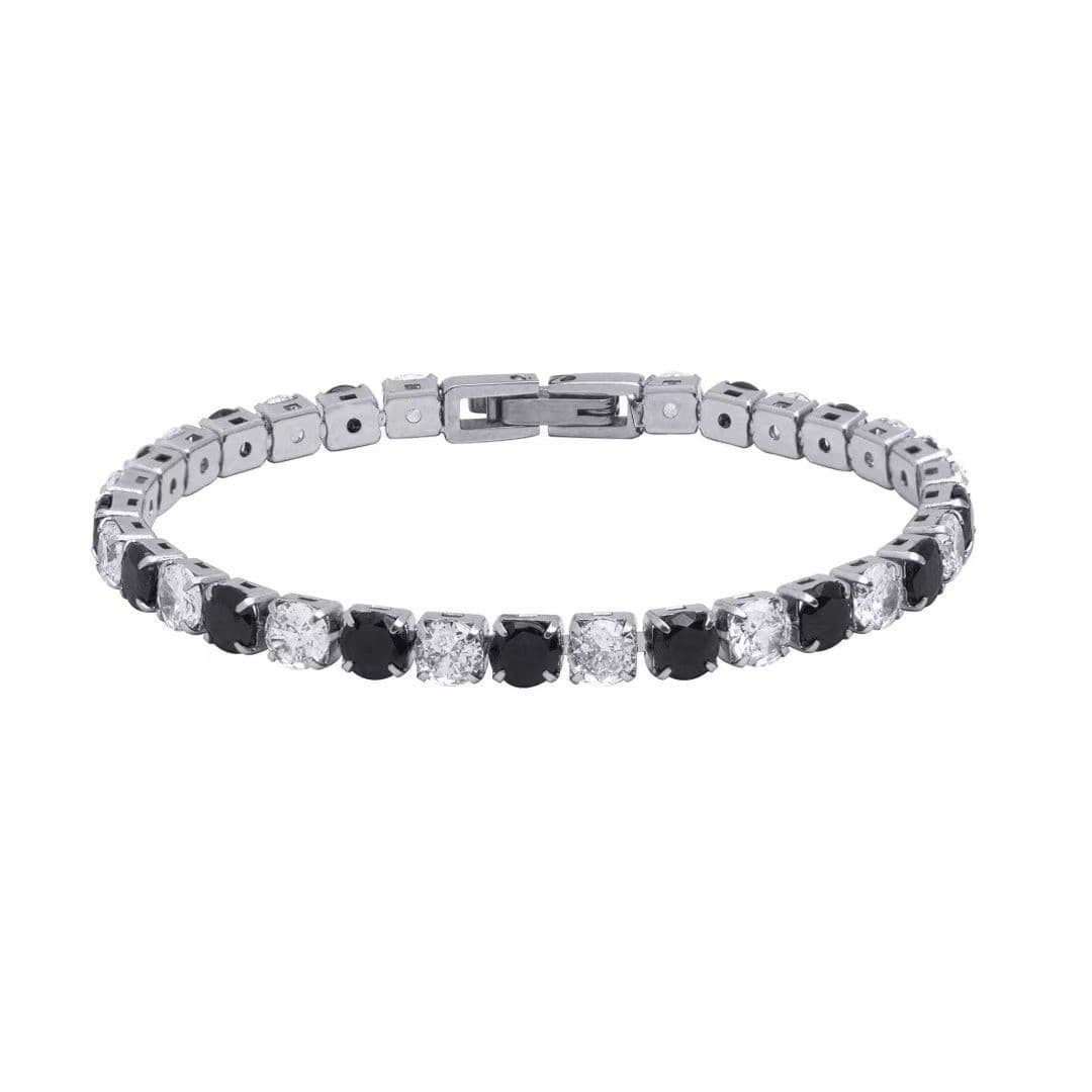 Bracelet de tennis Hip Hop en acier titane et diamants, anti-décoloration, rangée unique, entièrement en diamants, zircon AAA, pour hommes et femm