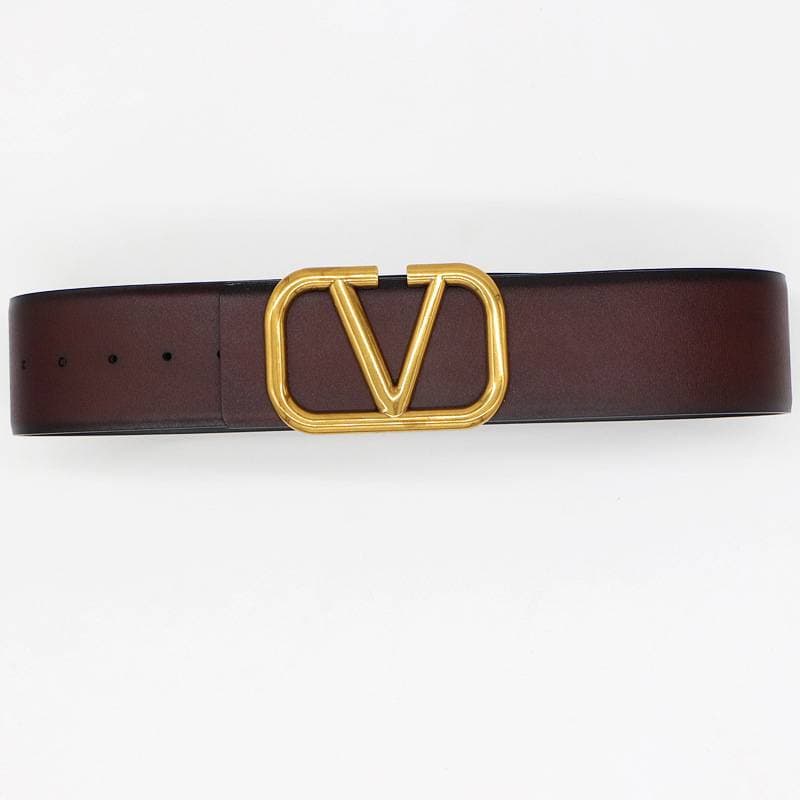 Ceinture en cuir de vache avec boucle en V pour femme, large, décorative, avec jupe, taille ajustée