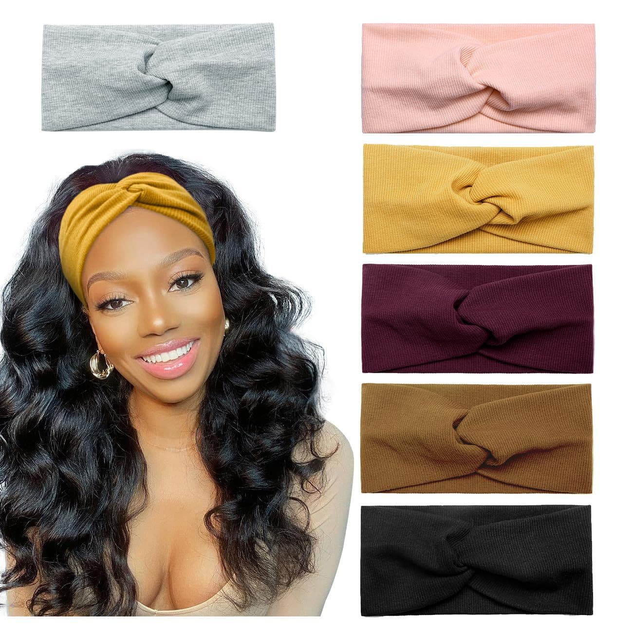 New yoga headband elastic knitted sweet face wash sports headband confinement hair bun headband female